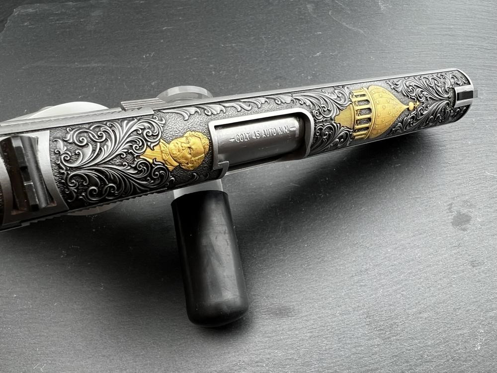 Colt 1911 .45 ACP Engraved Scroll Rampant Colt Gold Plated by Altamont-img-18