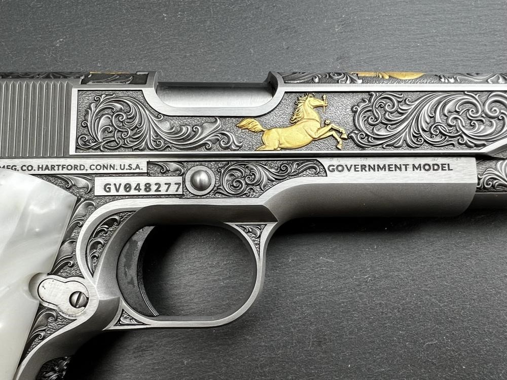 Colt 1911 .45 ACP Engraved Scroll Rampant Colt Gold Plated by Altamont-img-13