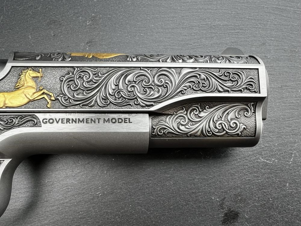 Colt 1911 .45 ACP Engraved Scroll Rampant Colt Gold Plated by Altamont-img-12