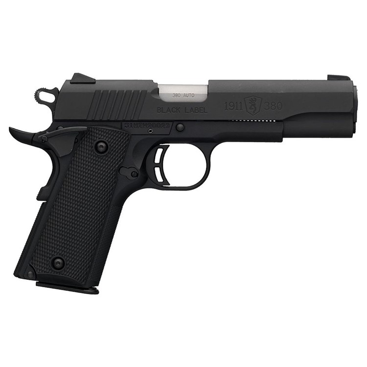 Browning 1911-380 Black Label Pistol 380 ACP 4.3 BBL Black Finish-img-0