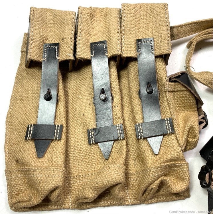 WWII GERMAN MP44 STG44 AMMO POUCHES-LATE WAR, JUTE COTTON-img-1