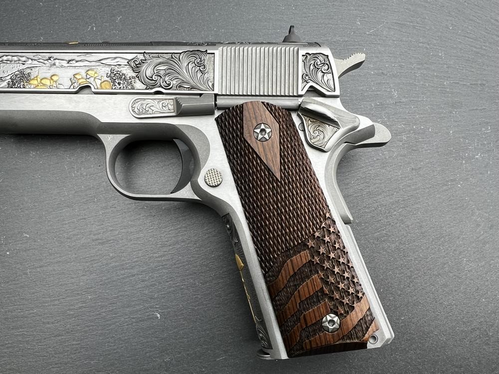 Colt 1911 Engraved Gold Plated D-Day Commemorative .38 Super by Altamont-img-4