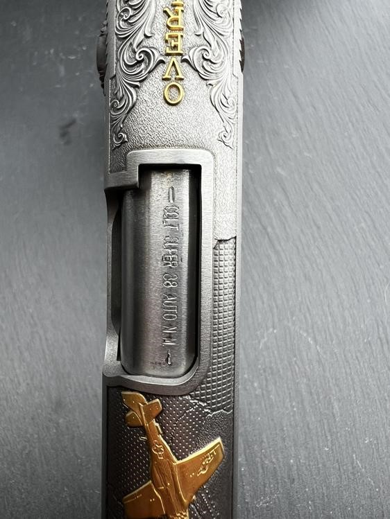 Colt 1911 Engraved Gold Plated D-Day Commemorative .38 Super by Altamont-img-13