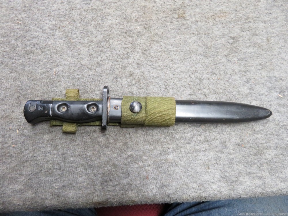 BRITISH L1A4 FAL BAYONET W/ SCABBARD & FROG-EXCELLENT-img-0