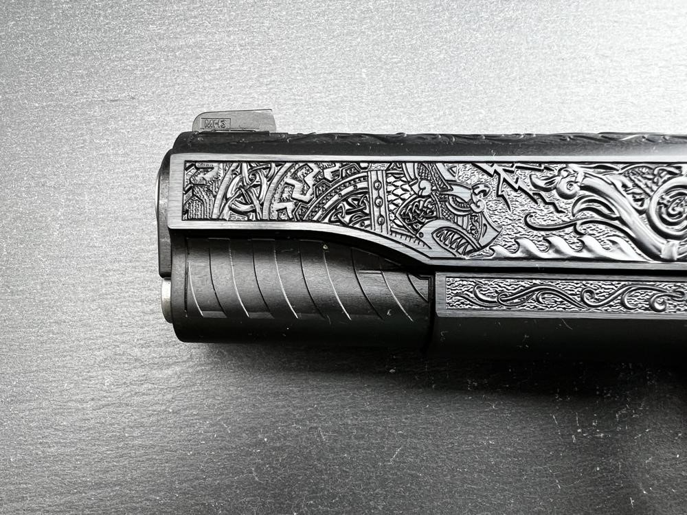 Kimber 1911 Blued Custom Engraved Viking Warrior by Altamont .45ACP-img-1