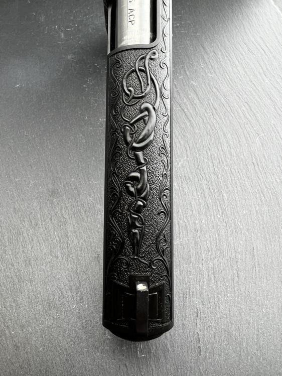 Kimber 1911 Blued Custom Engraved Viking Warrior by Altamont .45ACP-img-14