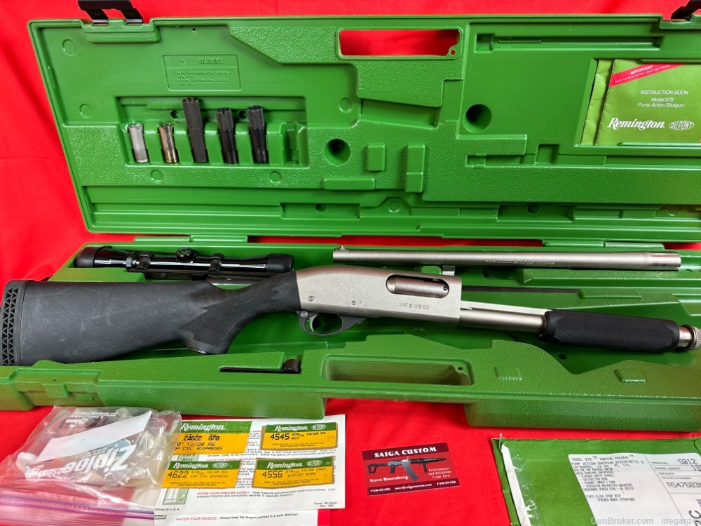 Remington 870 Marine Magnum + Rifled barrel and scope, Chokes, Case-img-16