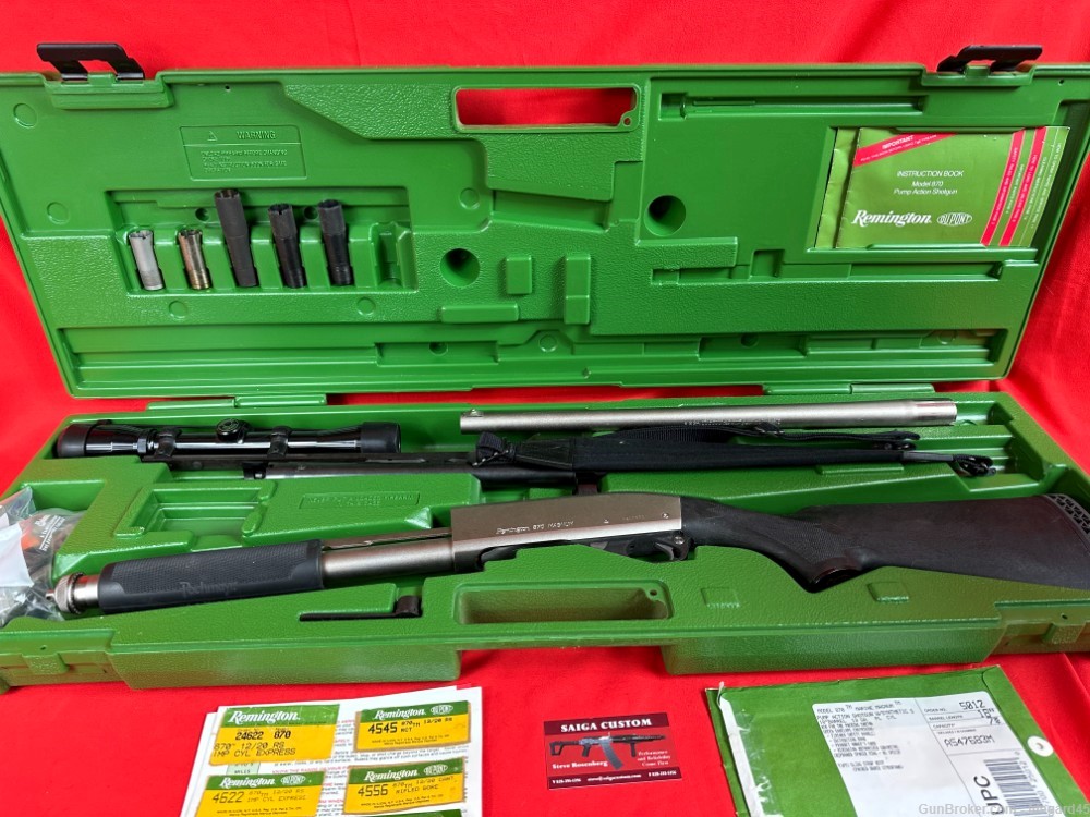 Remington 870 Marine Magnum + Rifled barrel and scope, Chokes, Case-img-2
