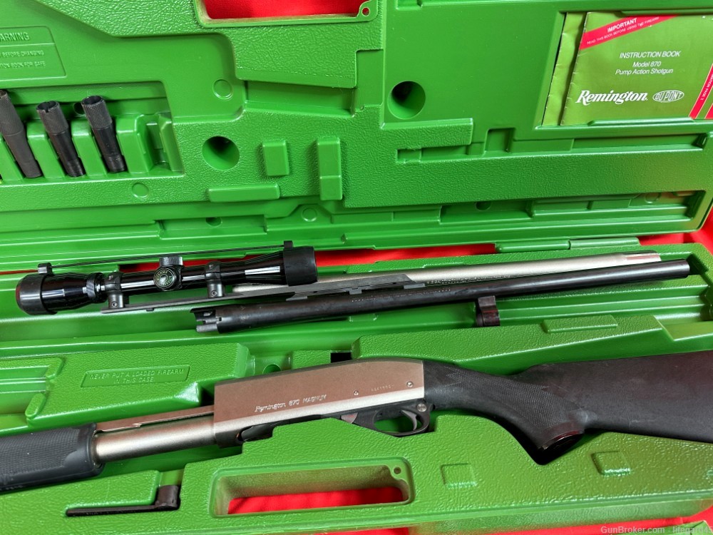 Remington 870 Marine Magnum + Rifled barrel and scope, Chokes, Case-img-0