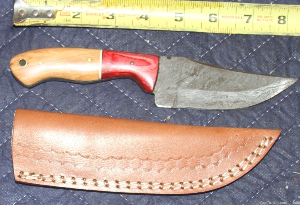 CUSTOM HANDMADE DAMASCUS HUNTING KNIFE 626-img-0