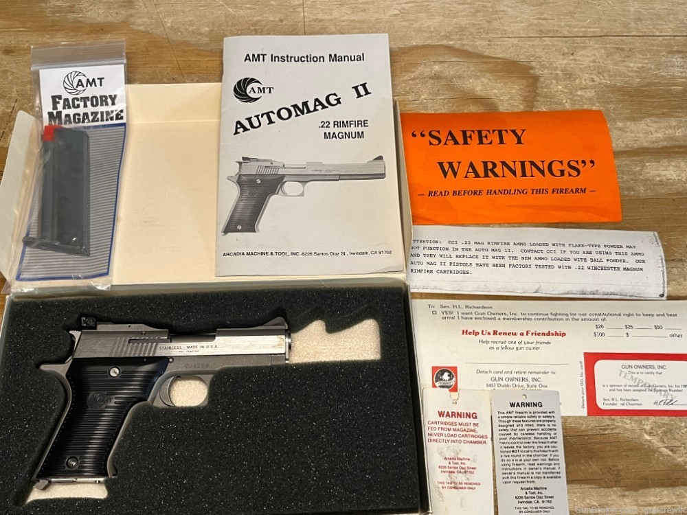 AMT Automag II 22mag 22 Magnum Mag 3.4" Original Box & All Papers LAYAWAY-img-0
