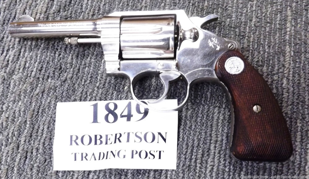Colt .32 Police Positive Special Revolver 4” Nickel 1964 C&R CA OK Ramey VG-img-0