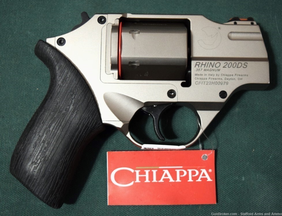 Chiappa RHINO 200DS 357 Mag 2" Nickel SA/DA Leather Holster CF340.218 NIB-img-1