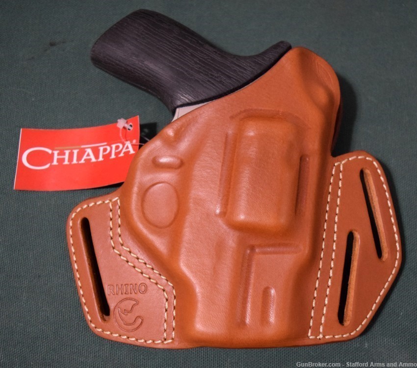 Chiappa RHINO 200DS 357 Mag 2" Nickel SA/DA Leather Holster CF340.218 NIB-img-14