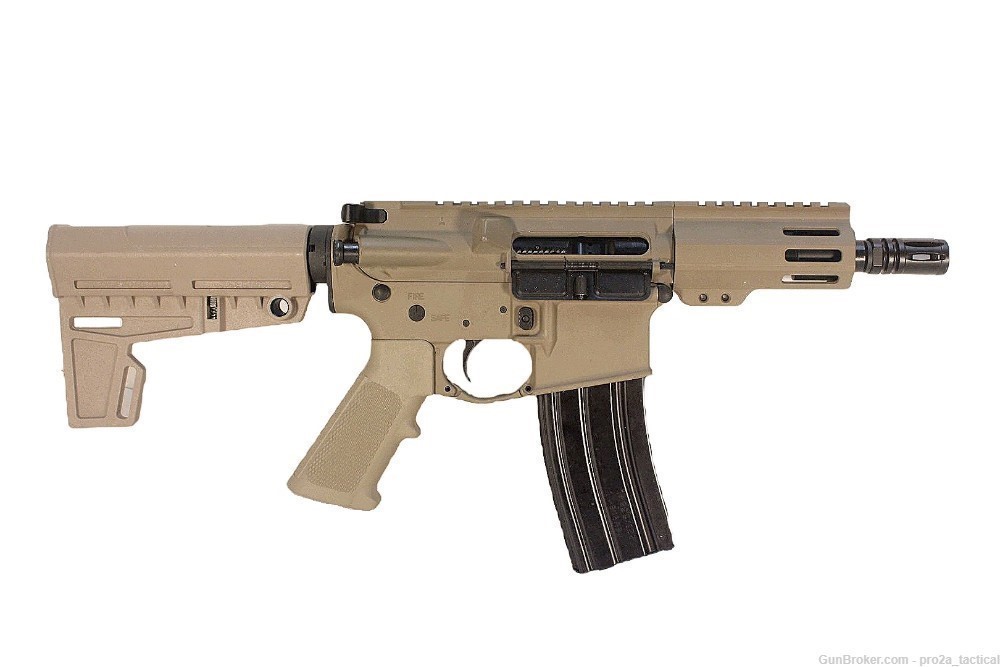 PRO2A TACTICAL PATRIOT 5 inch AR-15 300 Blkout Pistol Suppressor Ready FDE-img-0