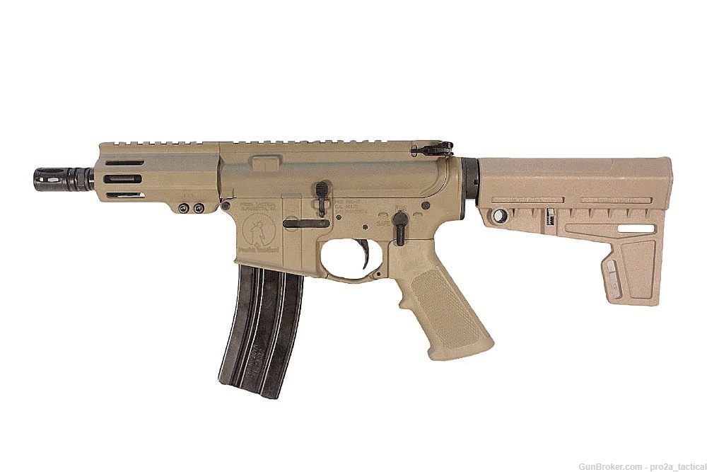 PRO2A TACTICAL PATRIOT 5 inch AR-15 300 Blkout Pistol Suppressor Ready FDE-img-1