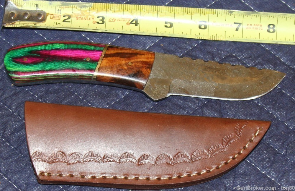 CUSTOM HUNTING KNIFE DAMASCUS STEEL SK4357-img-0
