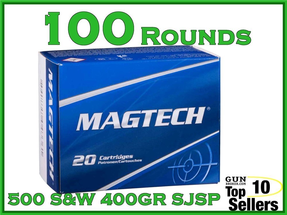 Magtech 500 S&W MAGNUM 400 grain Semi-jacketed Soft Point Flat Nose SJSP-FL-img-0