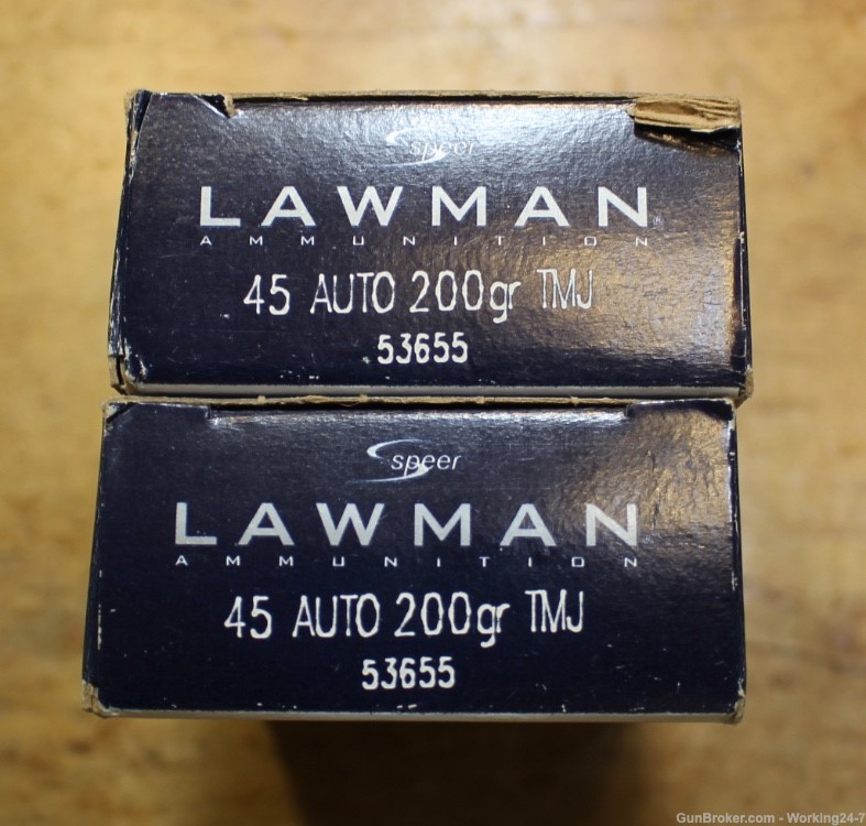 Speer Lawman 45 ACP AUTO Ammo 200 Grain Total Metal Jacket Two (2) Boxes-img-4