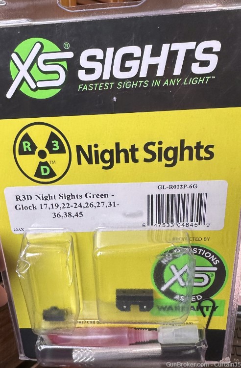 XS Sights R3D Night Sights (Green)- Fits Lots of Glock Models-img-2