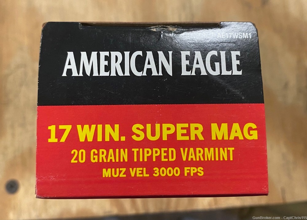 American Eagle (Federal), 17 WSM, new run of ammo, 20 gr.-img-0