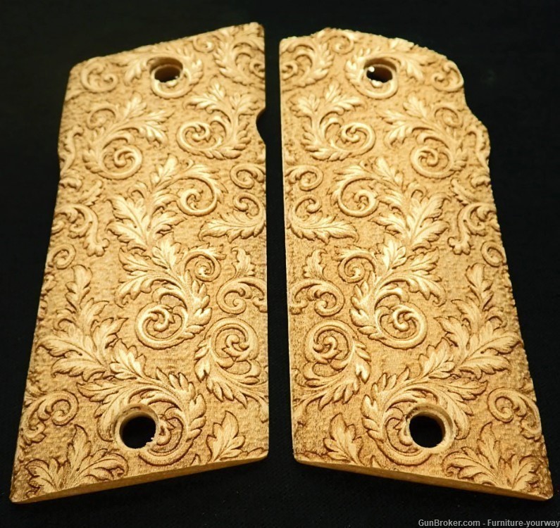 -Maple Floral Scroll Coonan .357 Grips-img-0