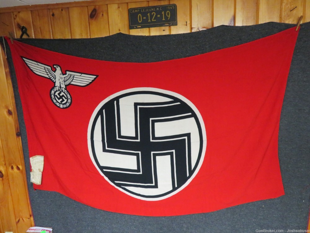 WWII GERMAN STATE SERVICE FLAG W/ VET BRINGBACK PAPER-JAN 1945-NICE-img-0
