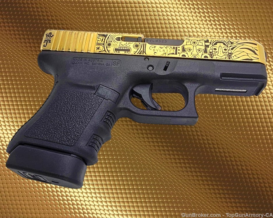 GLOCK EXCLUSIVE: GLOCK 30 - 45ACP - 24K GOLD PLATED WITH MAYAN AZTEC DESIGN-img-5