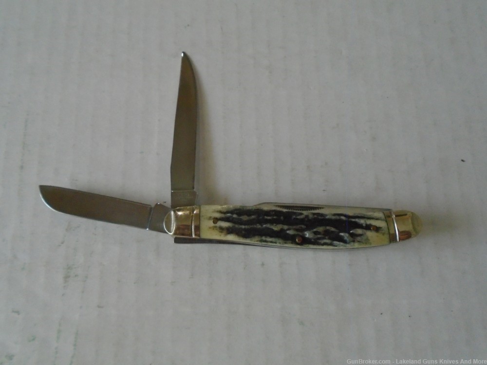 NEW CT243 SAM COLT SIGNATURE SERIES BLACK STAG STOCKMAN KNIFE!-img-1