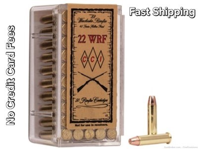 WRF CCI/ 22 Cal. WRF HP Winchester Rim Fire Cartridges. 50 Rounds No cc fee