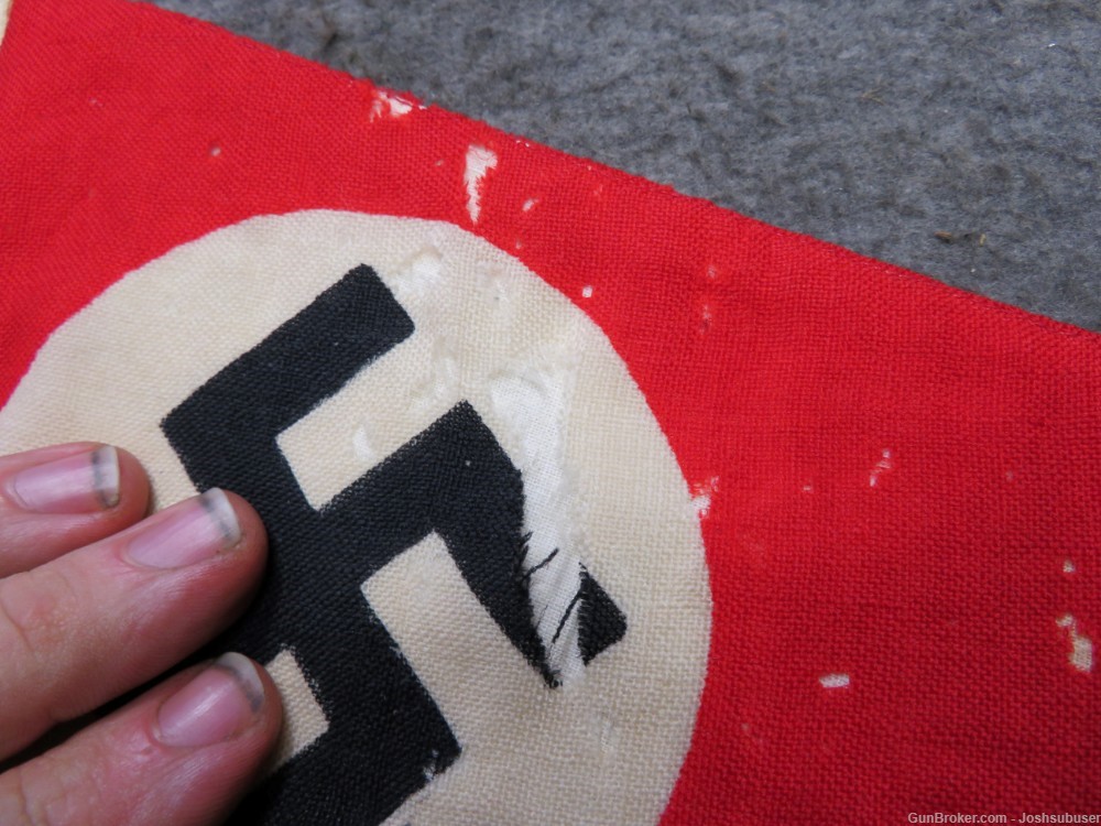 WWII GERMAN NSDAP / NATIONAL PENNANT FLAG-ORIGINAL-W/ HOIST ROPE & CLIP-img-2