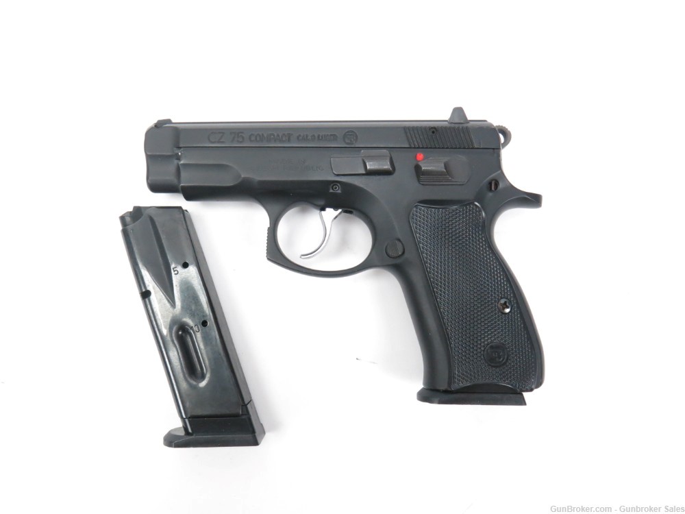 CZ 75 Compact 3.75" 9mm Semi-Automatic Pistol w/ 2 Magazines & Hard Case-img-0