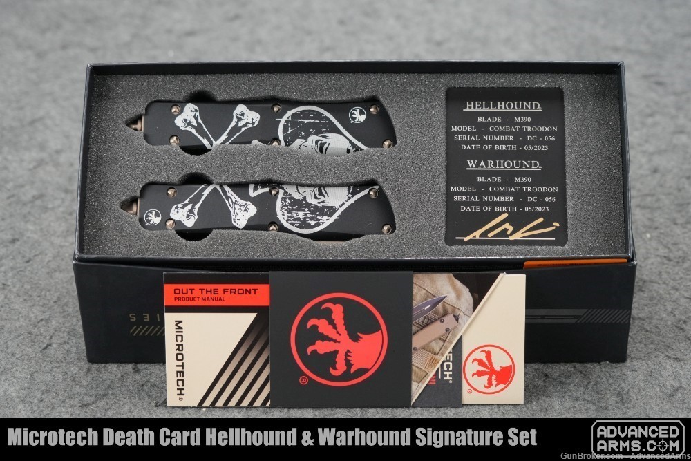 Microtech Death Card Combat Troodon Hellhound & Warhound Signature Set-img-0