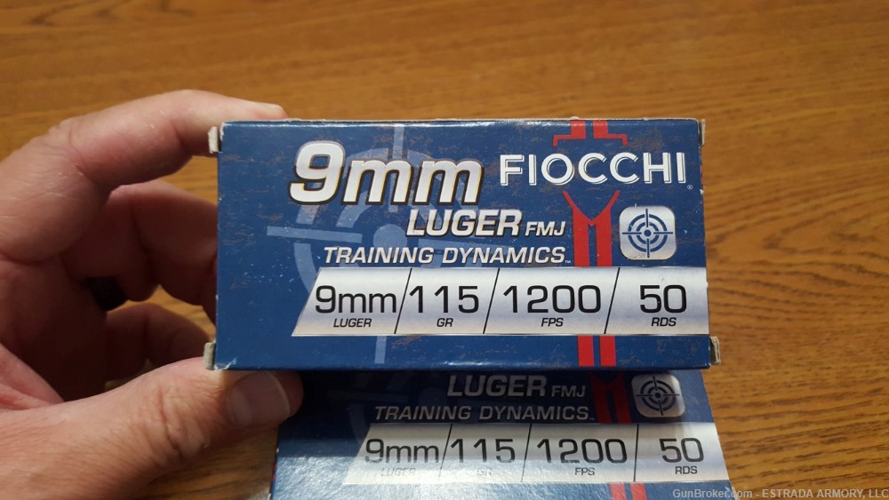FIOCCHI 9mm Luger, 115gr, FMJ, 250 rounds-img-0