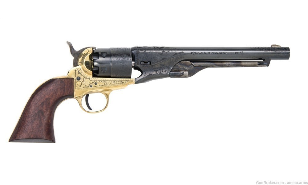 Traditions 1860 Army Engraved Black Powder Revolver .44 Cal 8" FR186012-img-1