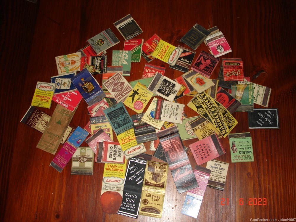 Lot of (64) 1930's to 50's tobacco liquor alcohol matchbook covers-img-0
