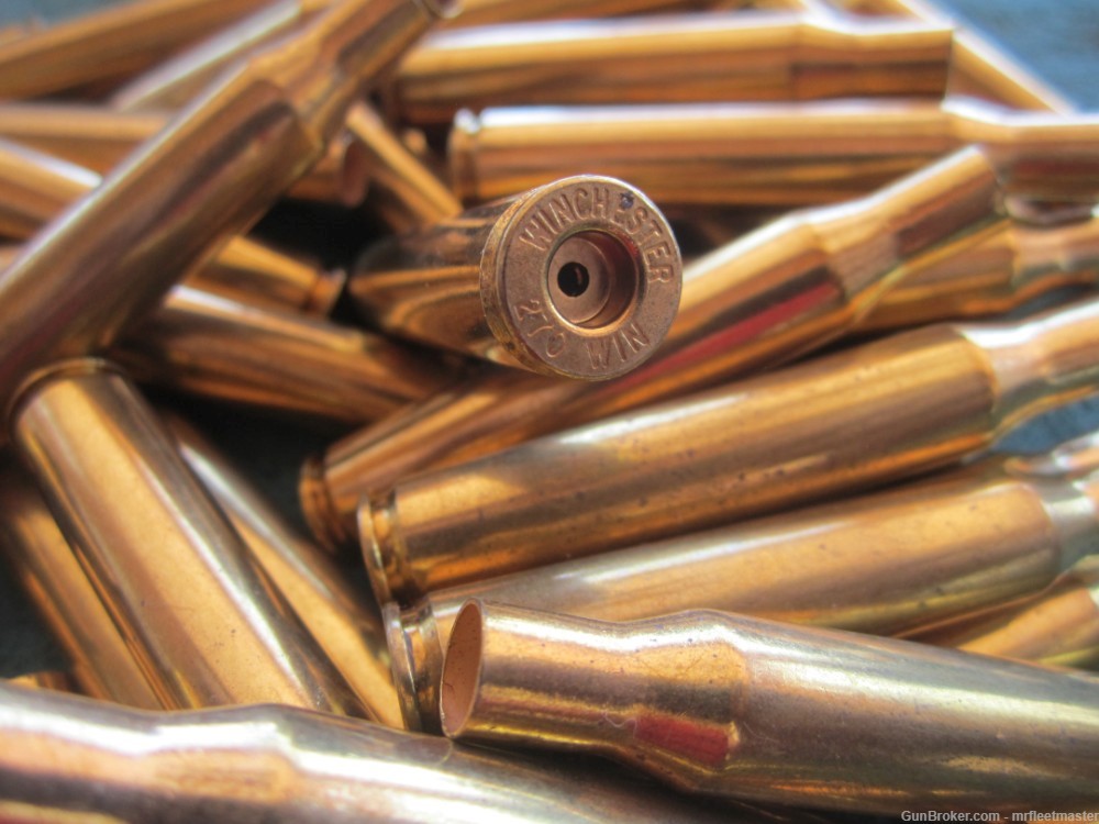 270 WINCHESTER BRASS 129 GENUINE WINCHESTER WITH NICKEL BUY NOW FREE SHIP-img-2