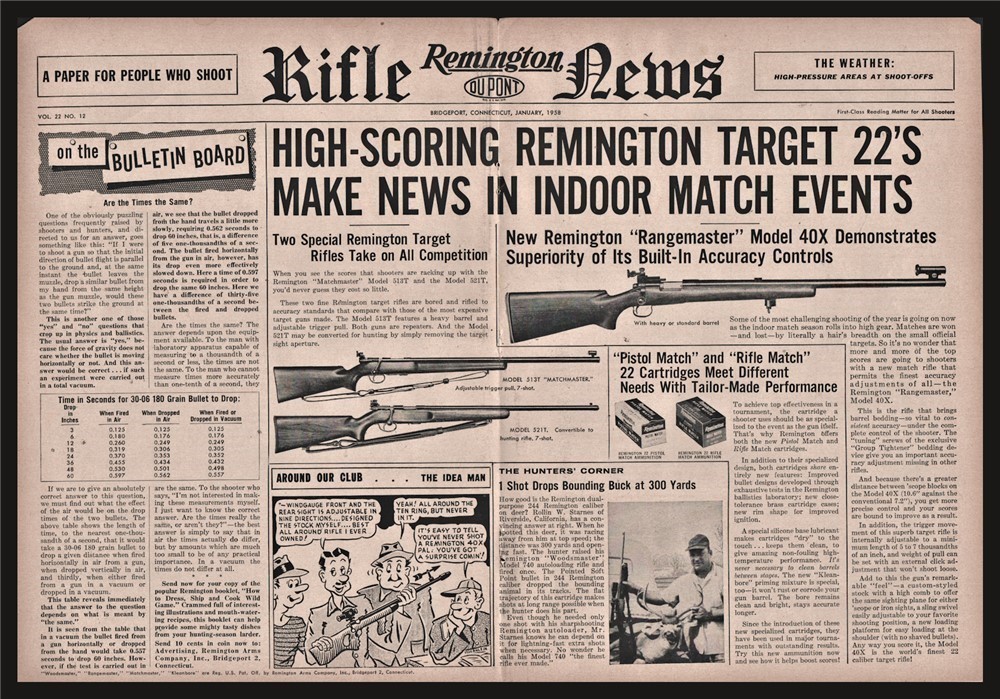 1958 REMINGTON Model 40X Rangemaster513T Matchmaster521T Rifle Centerfold-img-0