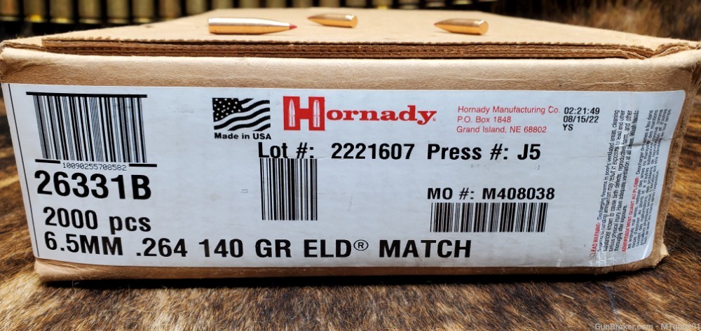 Hornady 6.5mm 140 grain ELD MATCH bullets 2000 ct $.37/ea!-img-0