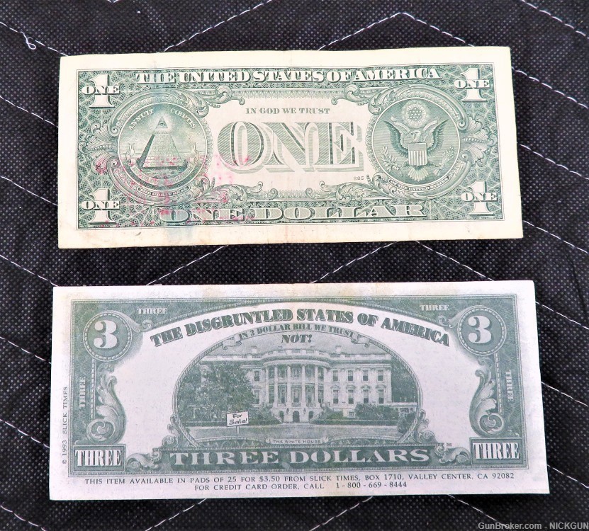 Two political US currencies one is a real Federal Reserve note 2009 series -img-1