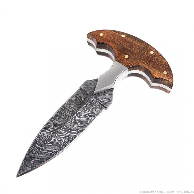 BNB 256 Layer Damascus Steel Push Dagger Fixed Blade Knife-img-0