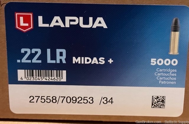 Lapua Midas + PLus .22lr - 22 LR - Bricks of 500 Rounds-img-0