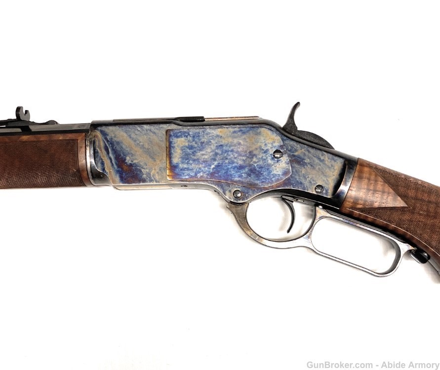 Winchester 1873 Deluxe 45 LC Incredible Tiger Stripe Fiddleback SERIAL #1-img-7