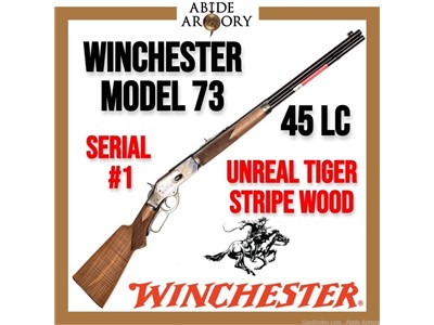 Winchester 1873 Deluxe 45 LC Incredible Tiger Stripe Fiddleback SERIAL #1
