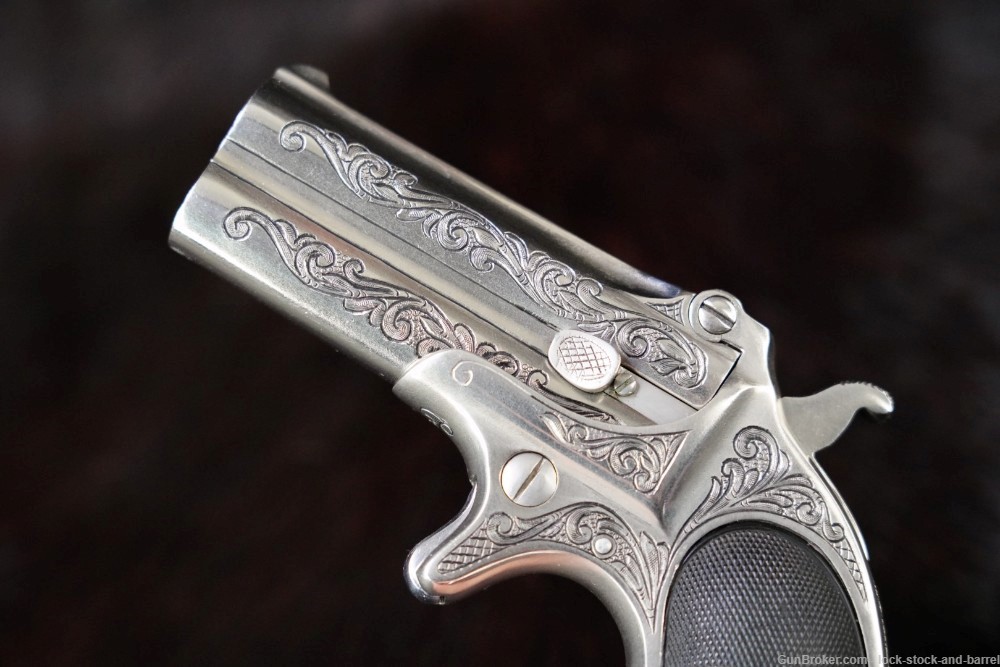 Engraved Remington Model 95 Elliots Derringer .41 RF 3" Over Under Antique-img-9