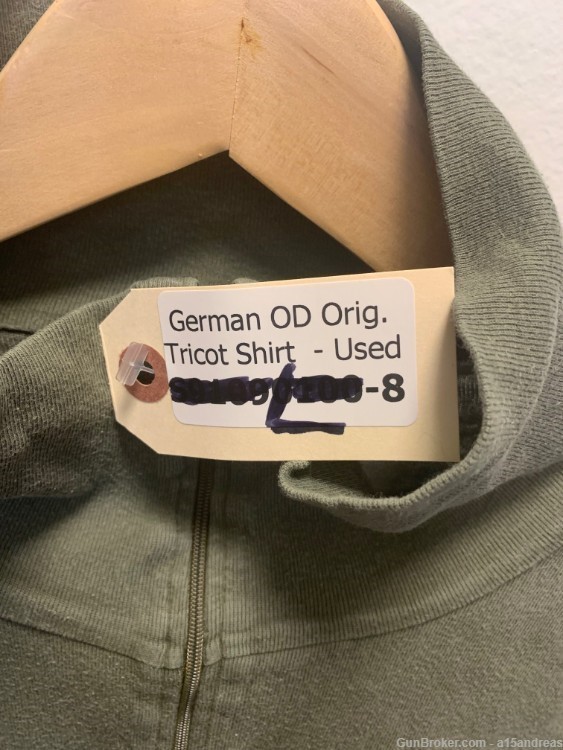 German Army / Bundeswehr Olive Cotton Shirt -Size "LARGE" 1/4 Zipper Germam-img-5