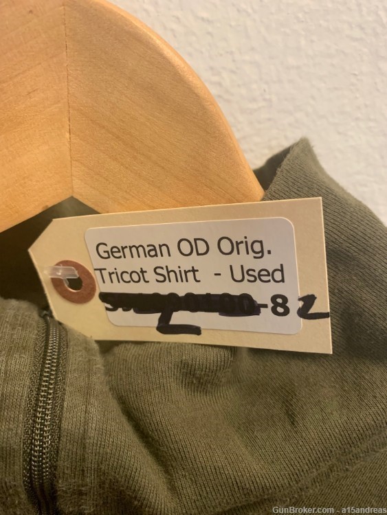 German Army / Bundeswehr Olive Cotton Shirt -Size "LARGE" 1/4 Zipper Germam-img-6