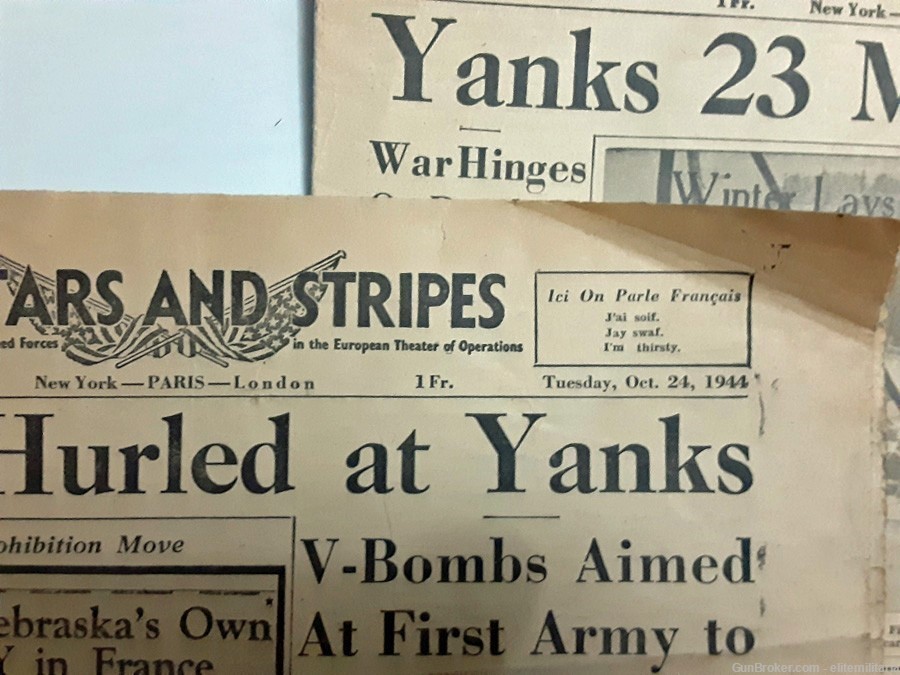 Stars & Stripes WW2 NEWS LOT: VICTORY EDITION Aug 15 '45 plus 2 1944 papers-img-3