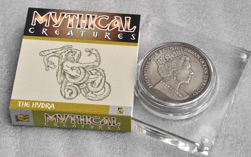 2018 - 2oz silver -Hercules & the Hydra with irridescent color overlay -img-3