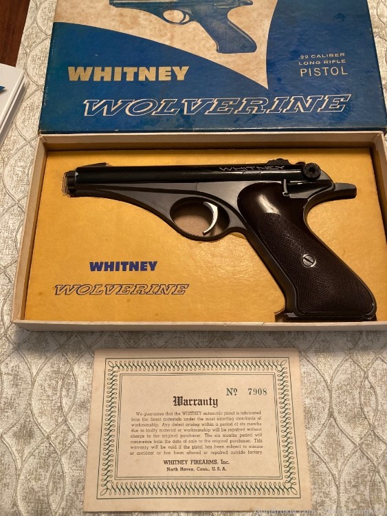 Whitney Wolverine .22 Pistol 98%+ Factory Box +Manual + Book +Warranty 1957-img-1